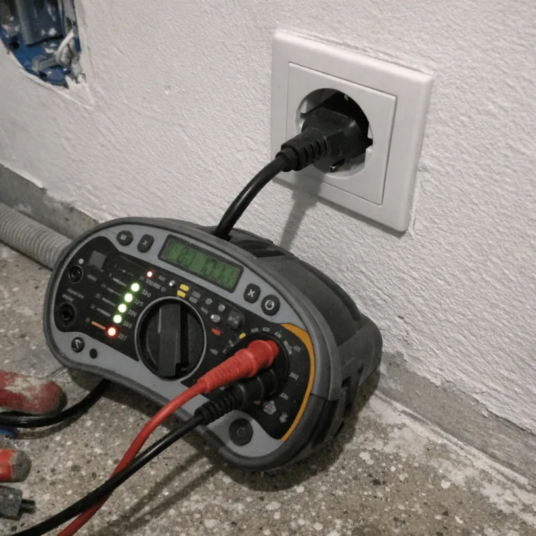 Durchführung einer Schutzleitermessung an einer neu installierten Schutzkontaktsteckdose