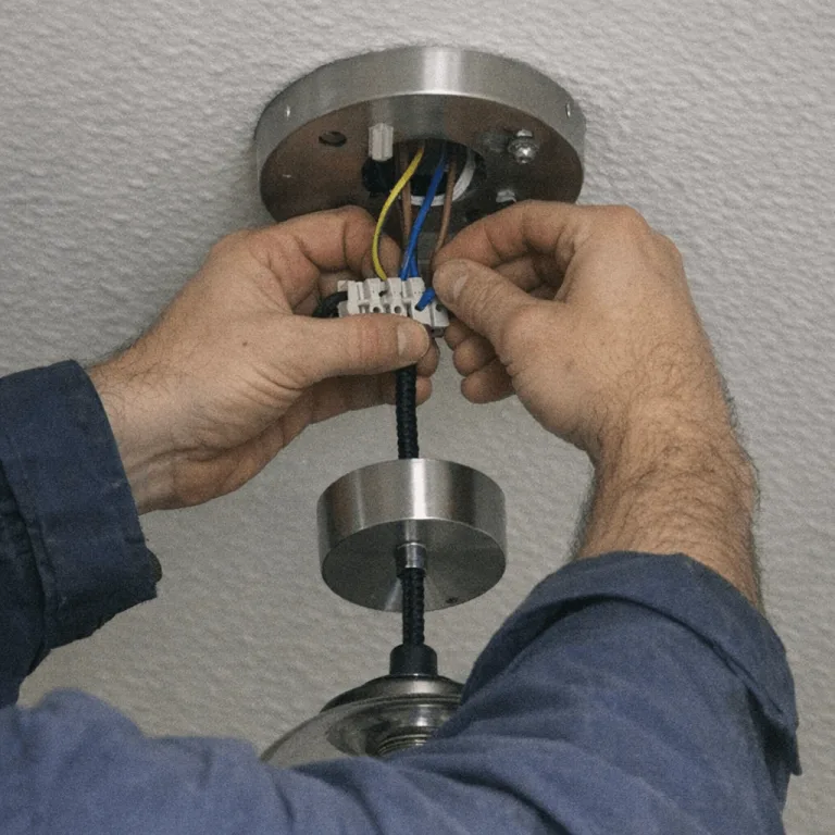Sichere Befestigung und elektrischer Anschluss einer modernen Hängeleuchte